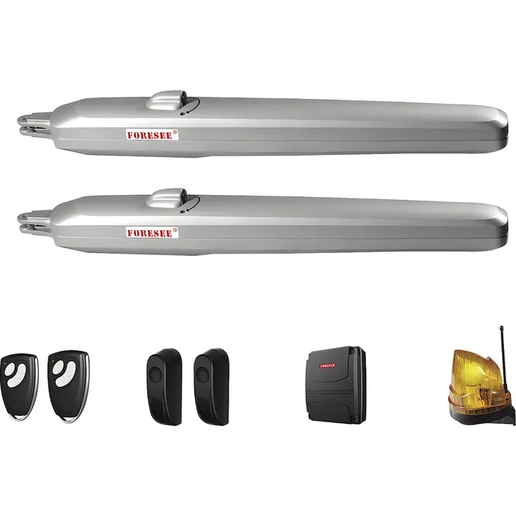 Vente-unique - PRIMO Eingangstor Metall Grau - B 4,6 cm x H 161 cm x L 392 cm – Bild 7