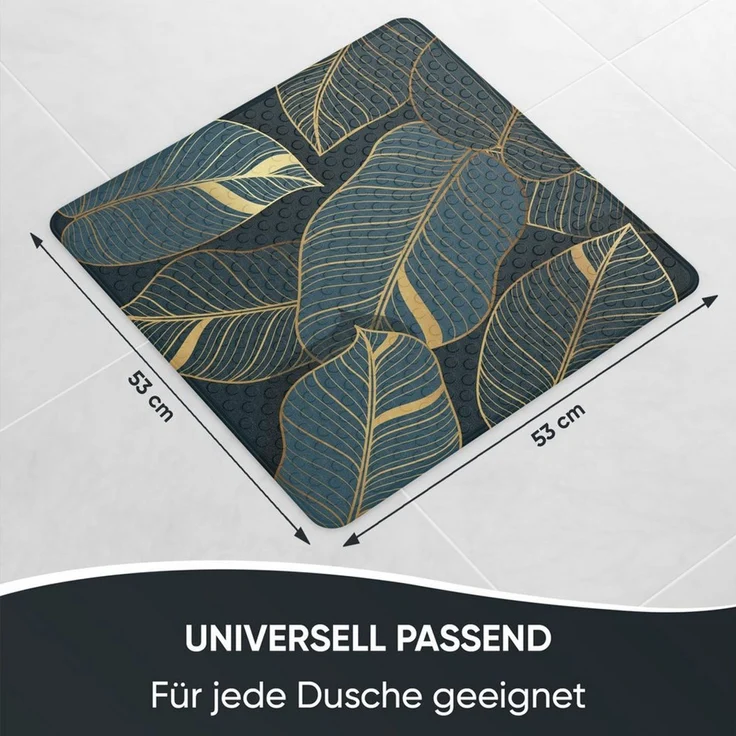 Sanilo Duschmatte, mit Motiv, rutschfest, waschbar, quadratisch, 230 extra starke Saugnäpfe, Kunststoff PVC, 53 x 53 cm, Monstera – Bild 3