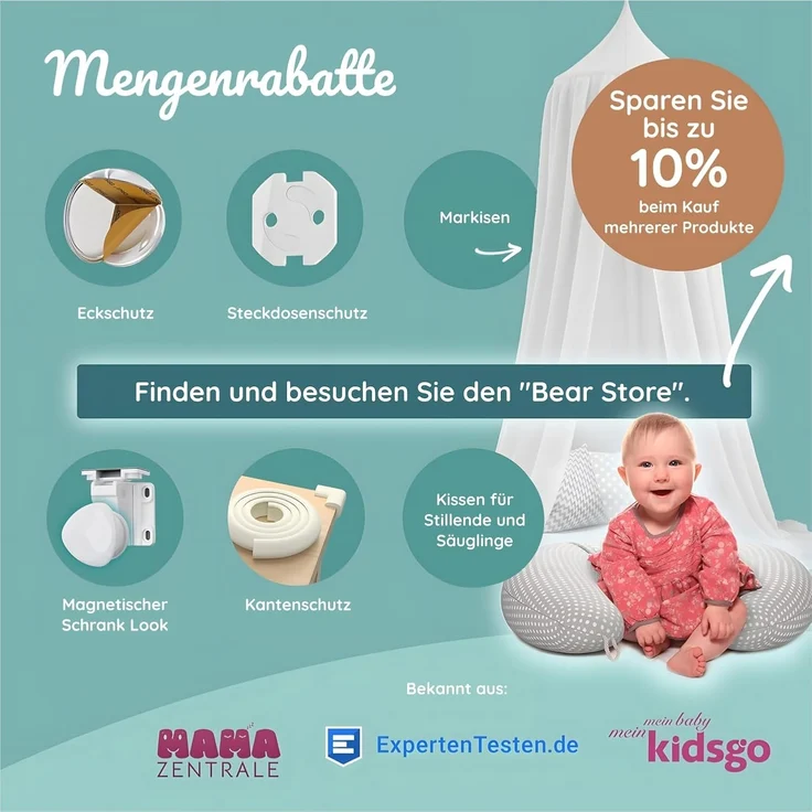 Steckdosen Kindersicherung von BEARTOP | TÜV Rheinland schadstoffgeprüft** | neue extra Sicherung (2022) | Steckdosenschutz für Babys und Kinder | Steckdosensicherung Baby | Zufriedenheitsgarantie* – Bild 7