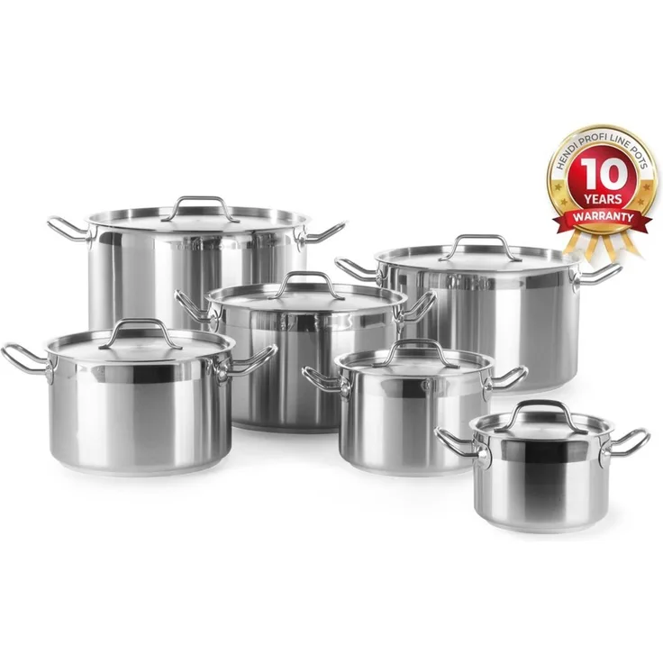 HENDI Kochtopf, mittel - mit Deckel, Profi Line, 7L, ⌀240x(H)150mm