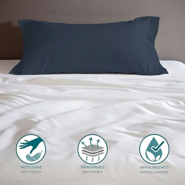 ECOMMERC3 Kissenbezug, 90 cm, extra weich und bequem, Marineblau, atmungsaktiv, leicht zu waschen – Bild 3