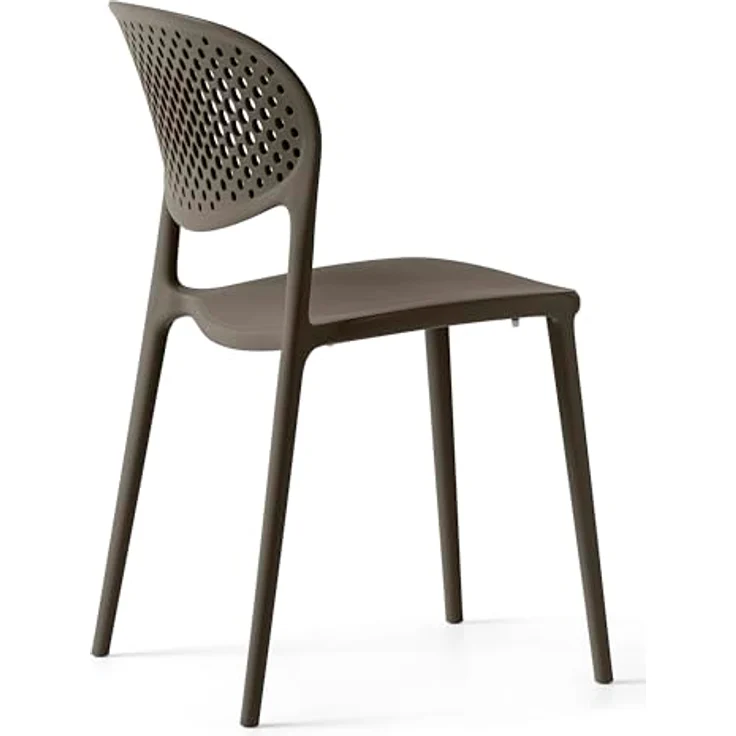 Connubia, 2 Stühle Abby mit gelochter Rückenlehne, aus recyceltem Polypropylen, 100% Erde matt – Bild 5