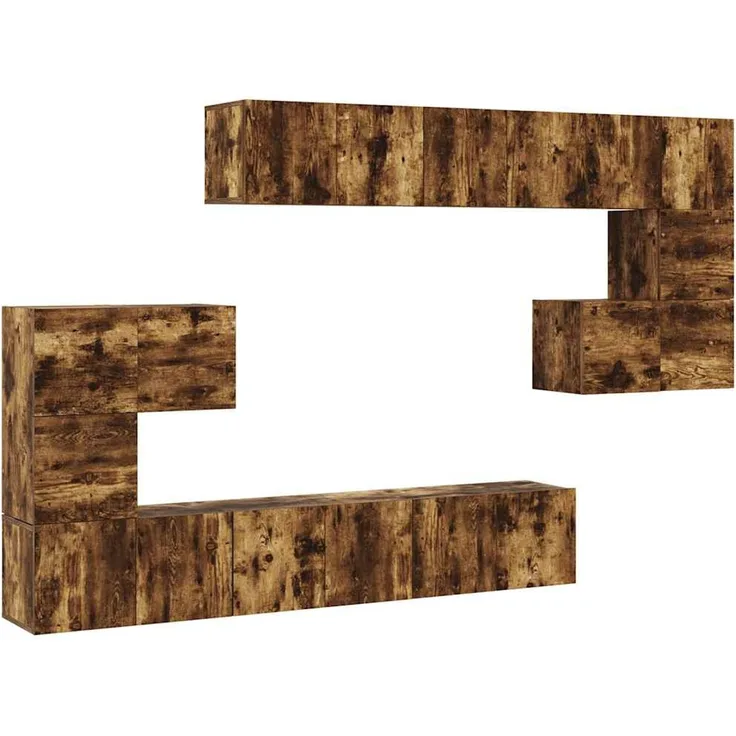 10-tlg. TV-Schrank-Set Räuchereiche Holzwerkstoff [3120305]