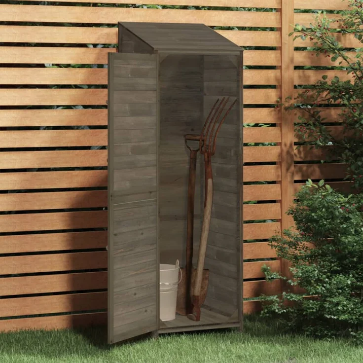 vidaXL Geräteschuppen Anthrazit 55x52x174,5 cm Massivholz Tanne 152188 – Bild 8