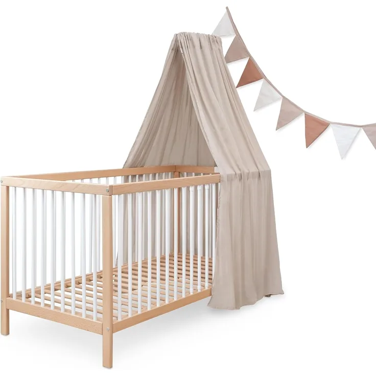 Ehrenkind Hängedekoration Deko Babybett, Kinderzimmer-Deko-Set (Kinderzimmer Deko), Baldachin & Wimpelkette für magische Momente, hochwertige Materialien