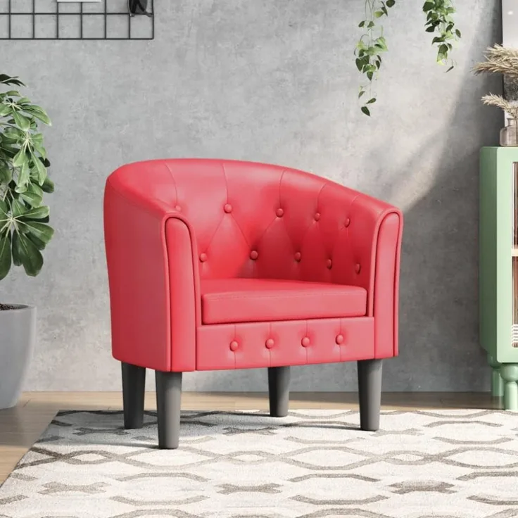 vidaXL Clubsessel Rot Kunstleder 356462