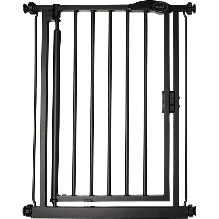 Bettacare Automatisch Schließendes Treppengitter, 61 cm - 66,5 cm, Mattschwarz, Extra schmal, Schmales Druckmontage-Sicherheitsgitter, Babygitter, Sicherheitsschranke für Türen, Flure und Räume – Bild 1