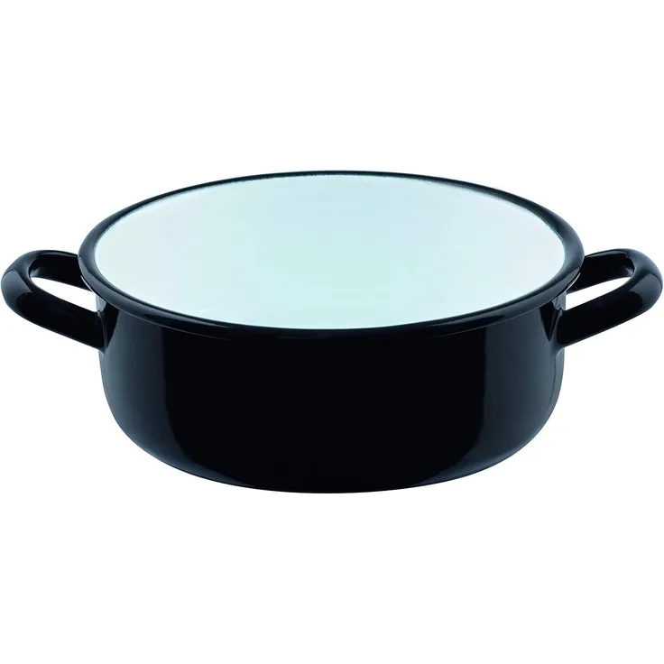 RIESS 0236-017 ZWERGE Kasserolle Ø 12 cm, 0,5 l, mit Bördelrand, Emaille / Mini-Kasserolle