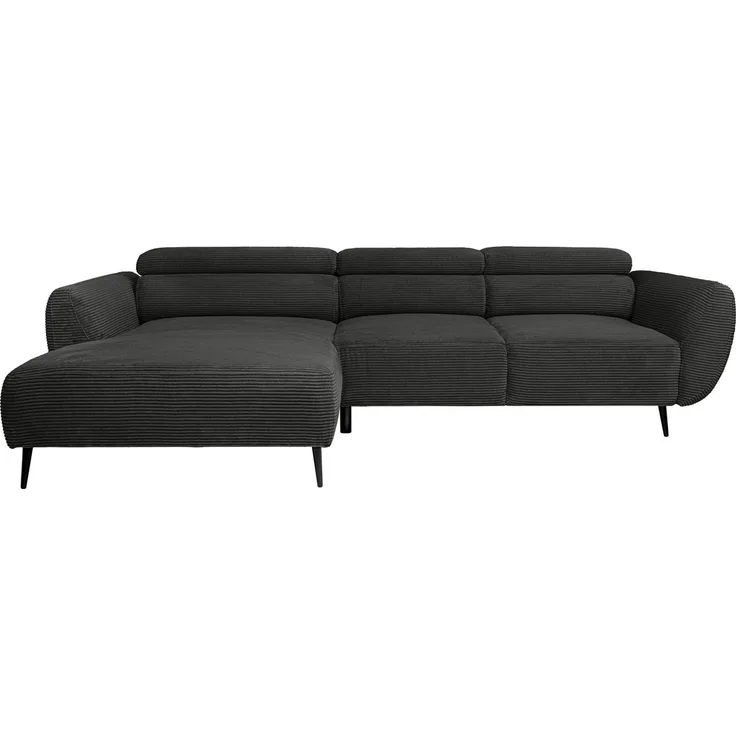 WERK2 Ecksofa Alisson 277 x 174 cm modern & bequem, bodenfrei, Multifunktionen, Cord, L-Form, XXL, elektrische Sitztiefenverstellung, Schlaffunktion