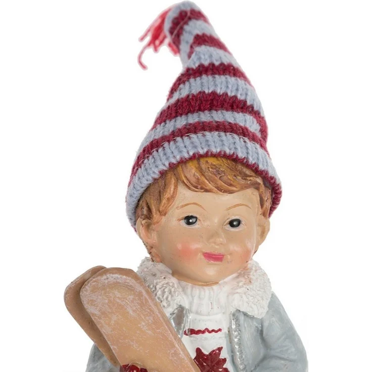Wohnando Dekofigur Winterkinder mit Ski 2er-Set: Bezaubernde Weihnachtsdekoration – Bild 4