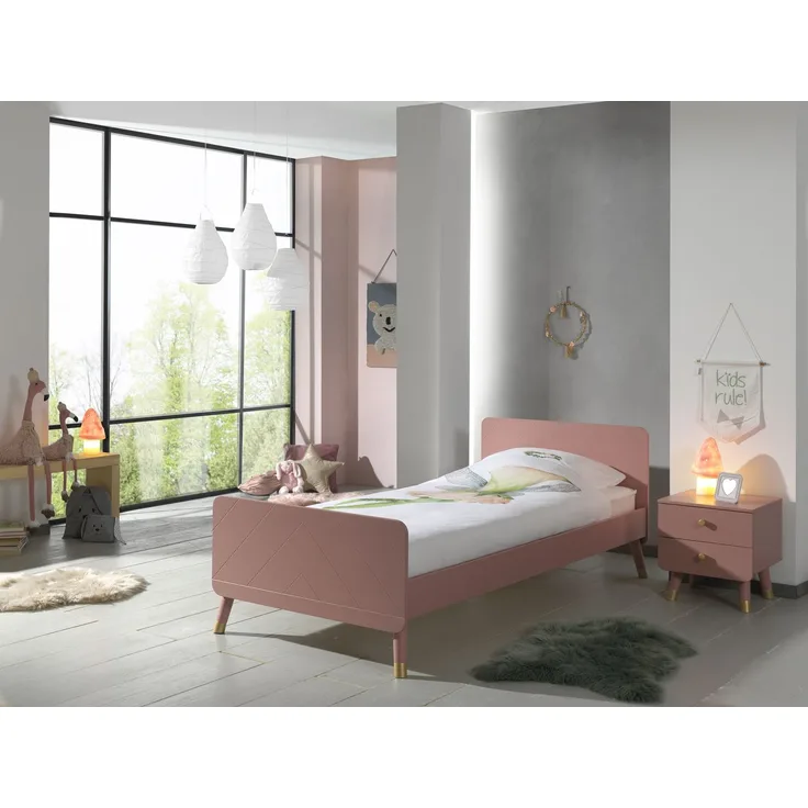 Vipack 'Billy' 2-tlg. Bett-Set lackiert Terra Rosa