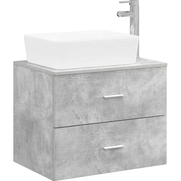 vidaXL Wandmontierter Waschbeckenunterschrank Betongrau 3404393 – Bild 2