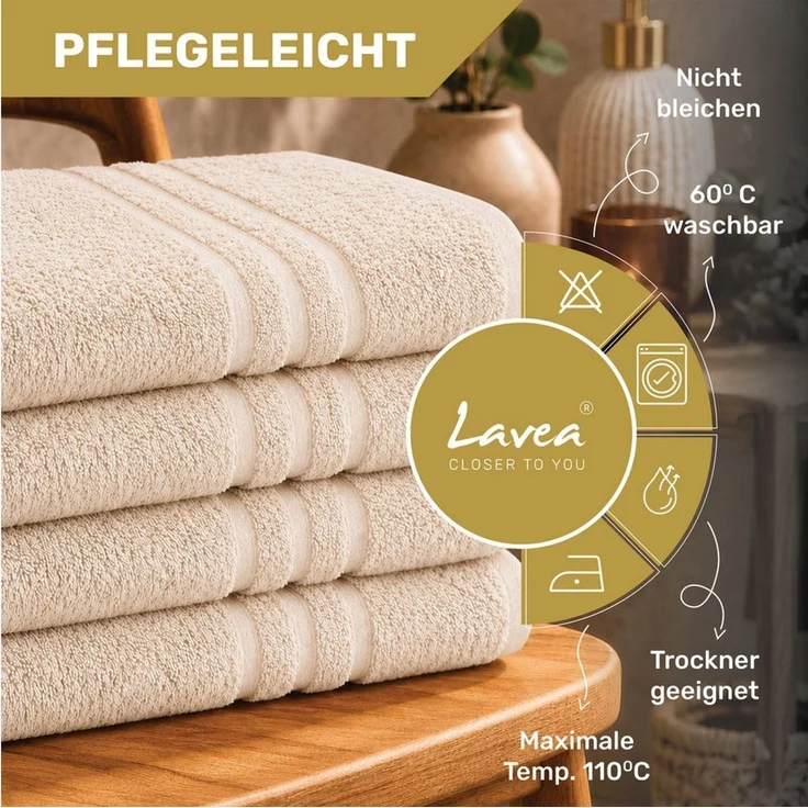 Lavea Handtücher 8er Handtuch Set 50x100 cm, Sporthandtuch, Badetuch, (Frottierserie Elena), Saugstarke & weiche Gästetücher, Handtuch Set – Bild 2