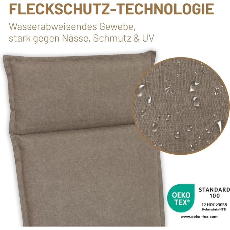Herlag Hochlehnerauflage Bea Gartenstuhlauflage Hochlehner Wasserabweisend 120x50x4,5cm, (1 St), Polsterauflage für Klappstühle mit UV- & Fleckschutz – Bild 5