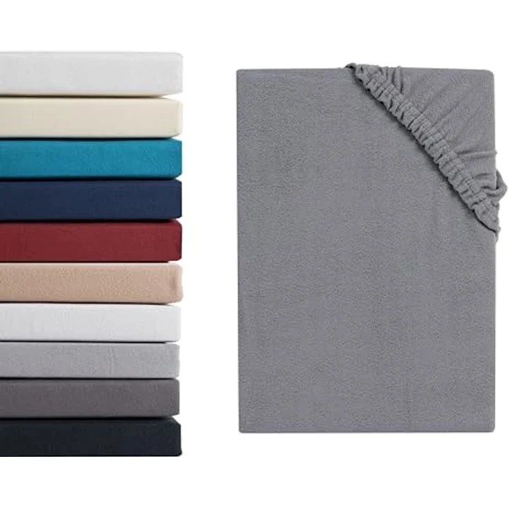 Hometex Premium Textiles Spannbettlaken aus Mikroflausch oder Teddyflausch - Bettlaken extra warm & kuschelig, Gummizug: Rundum, viele Größen und Farben in Premium Qualität – Bild 2
