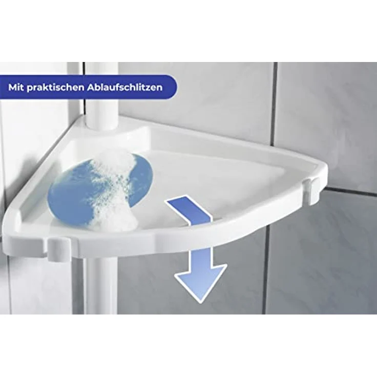 Wenko Teleskop-Duschecke Easy Aluminium, weiß, 4 Ablagen – Bild 7