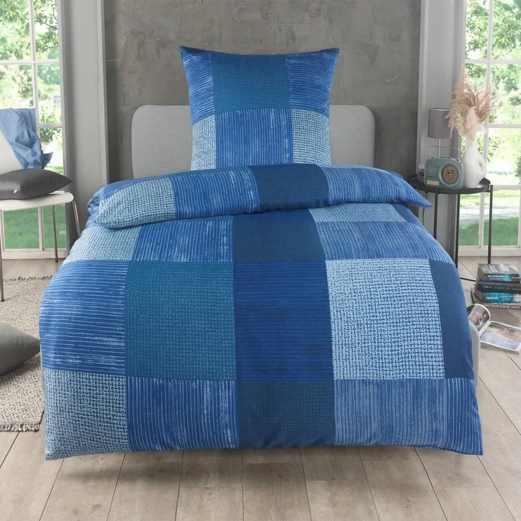 Malika Bettwäsche 155x220 + 80x80 cm atmungsaktiver Bettbezug, moderne Designs, Mikrofaser, 2 teilig, Für Allergiker geeignet, pflegeleicht, angenehm weicher Stoff – Bild 4