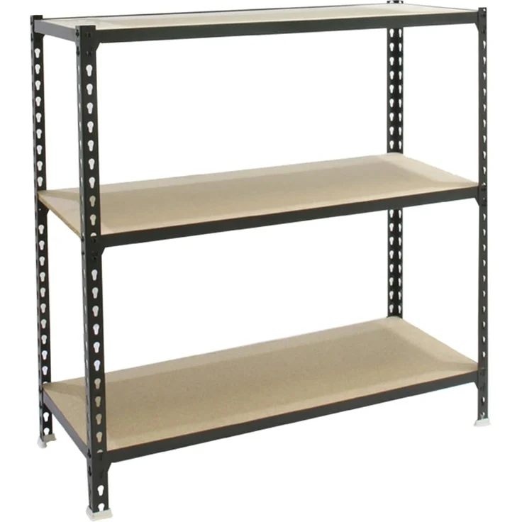 SimonRack Schwerlastregal, Lagerregal, 100 x 110 x 30 cm, Metallregal, Kellerregal, Biegestelle 200 kg, 3 Holzfachböden, Anthrazit/Holz - Maderclick – Bild 1
