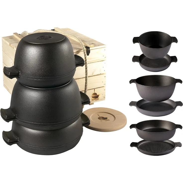Skeppshult Grytstapel-Komplettes Topf- und Pfannenset in 6 Teilen - 25 bis 28 cm