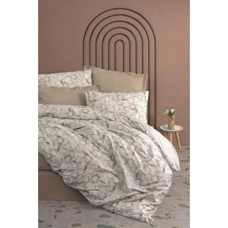 L'Essentiel Maison Bettwäsche Set Moil, In 6 Größen erhältlich, 100% COTTON RANFORCE, 2 teilig, Atmungsaktiv & Farbecht Biber Bettwäsche-Set in Beige