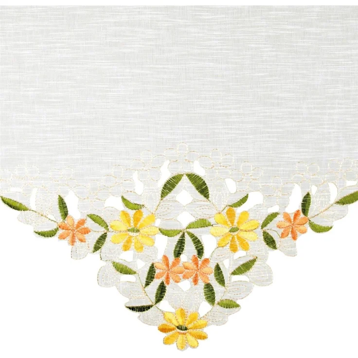ARSVITA Tischläufer mit Stickerei, mit Blumen oder Schmetterlingen bestickter 35x140cm Läufer für den Tisch, in vielen verschiedenen Designs verfügbar (Farbe: Grün - Gelb) – Bild 3