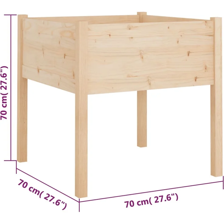 vidaXL Pflanzkübel 70x70x70 cm Massivholz Kiefer 810809 – Bild 6