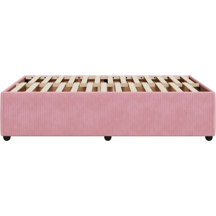 vidaXL Bettgestell ohne Matratze Rosa 120x190 cm Samt 3284999 – Bild 5