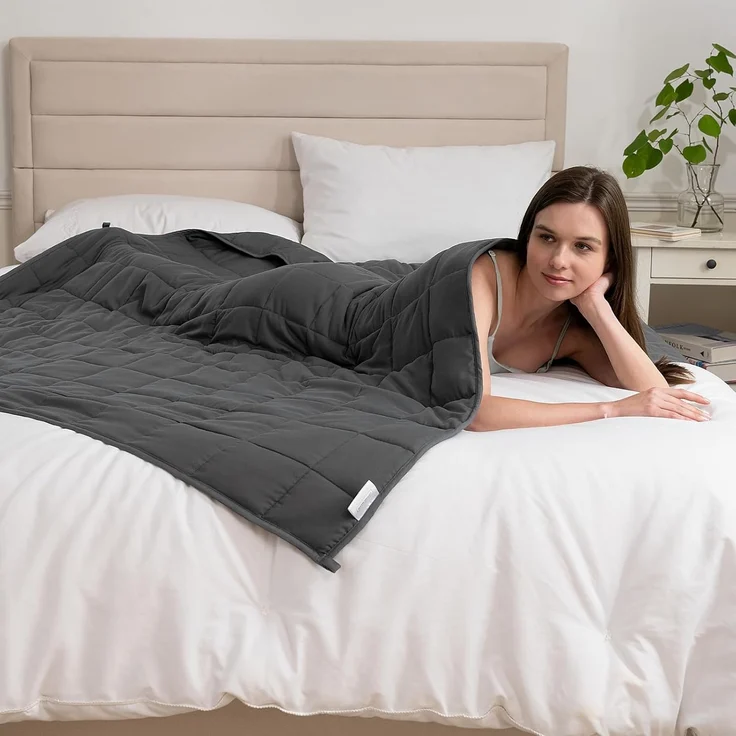 Good Nite Gewichtsdecke 150x200 cm 6kg Entspannungsdecke Erwachsene Zur Verbesserung des Schlaf Weighted Blanket Graue – Bild 4
