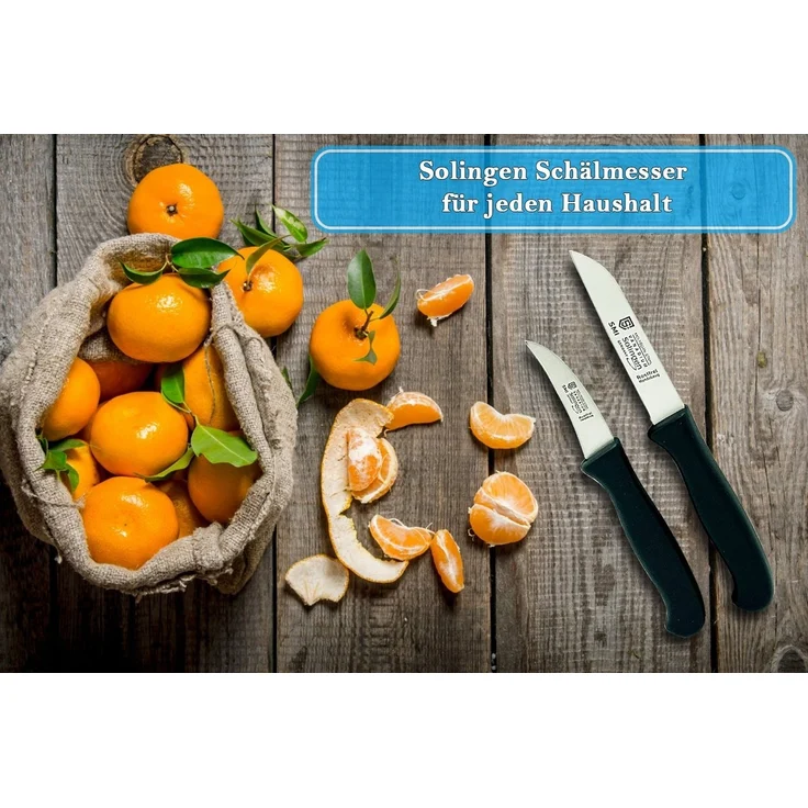 SMI Obstmesser 2 Stück Schälmesser Solingen Gemüsemesser Obstmesser gebogen / gerade – Bild 3