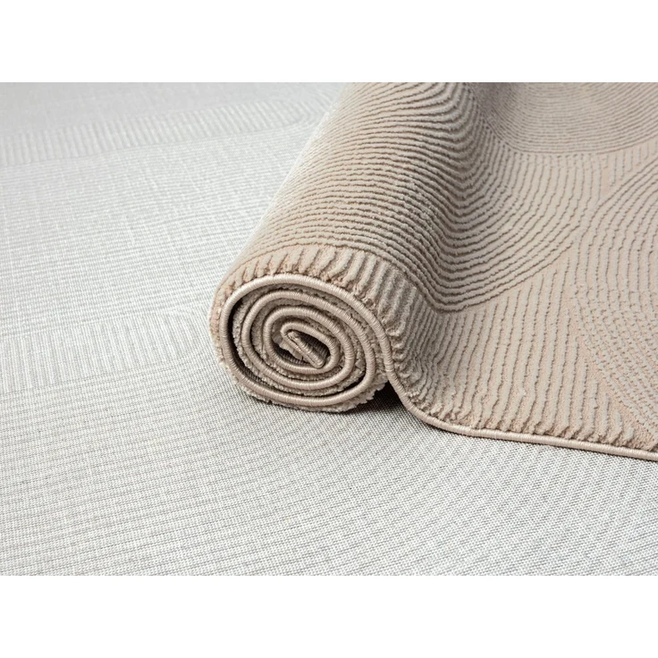 merinos Teppich Sign 1904, rechteckig, Höhe: 12 mm, Hoch Tief Struktur, Geometrisch, 100% recyceltem Polyester, Wohnzimmer – Bild 3