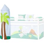 Hoppekids für Halfhigh/Play/Kabine Bett, Mid Sleeper, Stoff, Blau/Grün, 45 x 45 x 185 cm