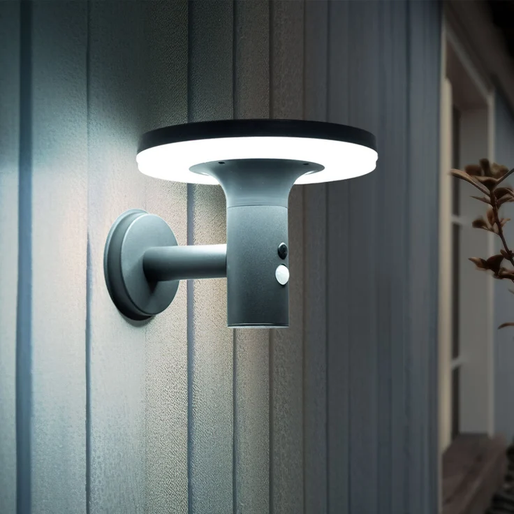 LED Solar Wandleuchte anthrazit, Bewegungsmelder, H 21 cm – Bild 2