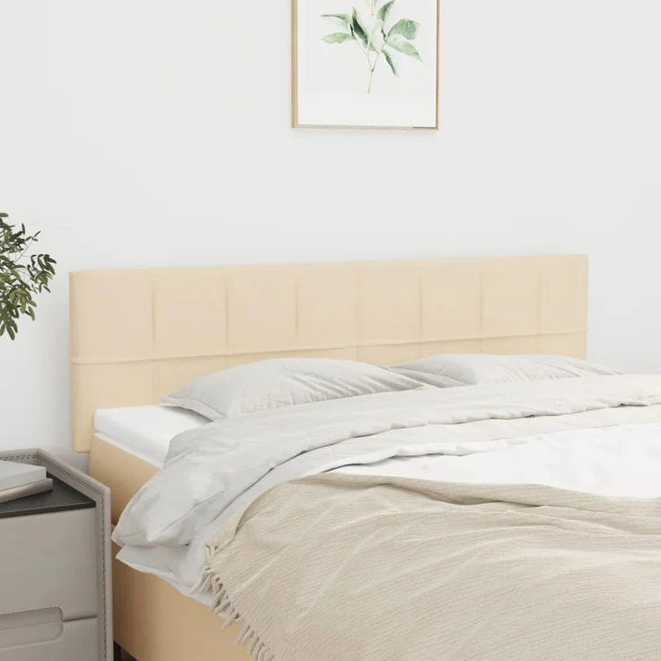 vidaXL Kopfteile 2 Stk. Creme 72 x 5 x 78/88 cm Stoff 346051 – Bild 1