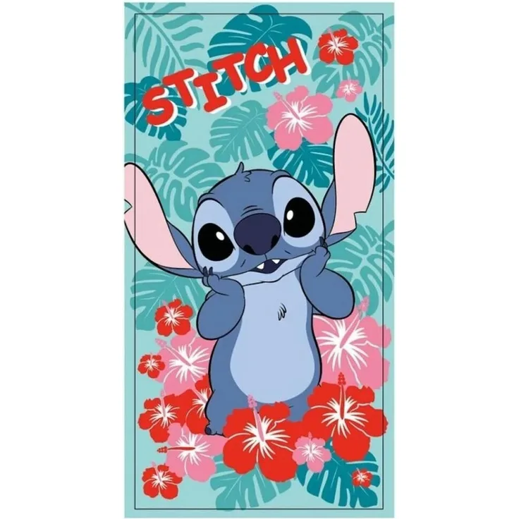 Lilo & Stitch Badetuch Lilo und Stitch in Bloom Badetuch, Strandtuch 70x140cm, 100% Polyester (1-St), Schnelltrocknend
