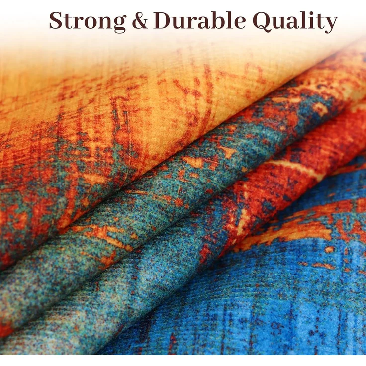 Kissenbezüge 40×40 cm 4er-Set Abstrakte Kunst Blau/Orange, Modern Sofa/Bett Deko – Bild 2