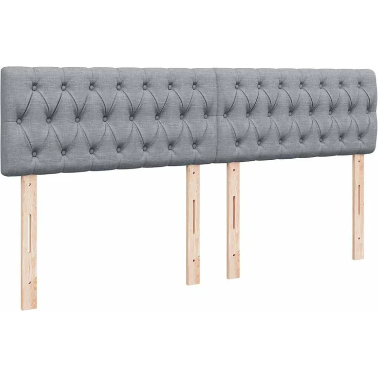 vidaXL Boxspringbett mit Matratze Hellgrau 180x200 cm Stoff 3289842 – Bild 12