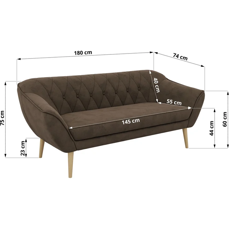 Wohnzimmerset Möbelset PIRS 3-3, Armlehnen, Wellenfederung, Buche Füße, Dreisitzer Sofa, Polstermöbel Set - Hellgrau Velvet – Bild 5