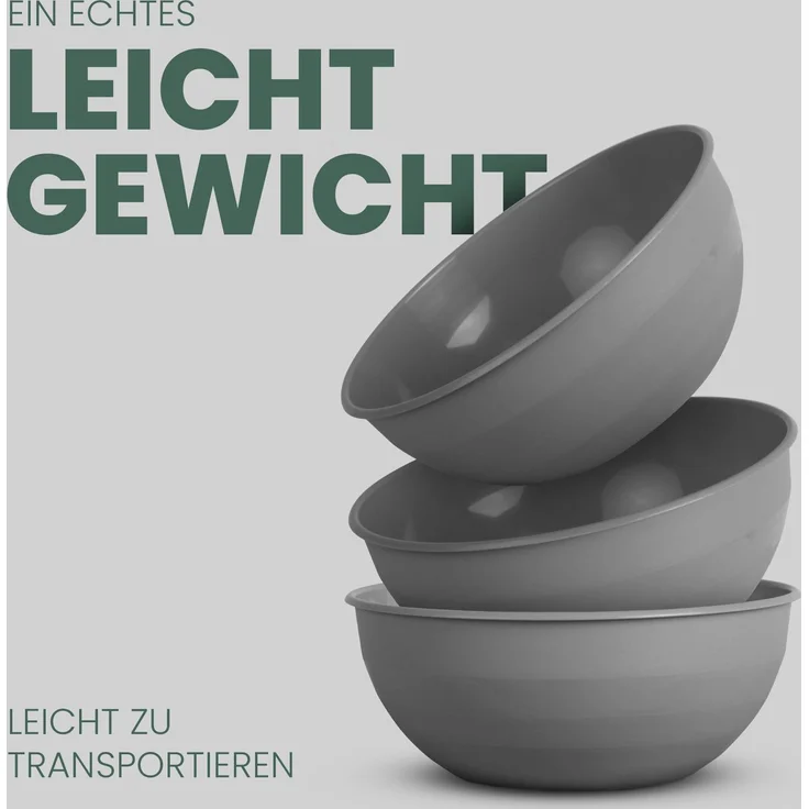 Kunststoff Schüssel Plastikschüssel - BPA Frei ( Ø25,5cm ) Grau 1er-Pack – Bild 4