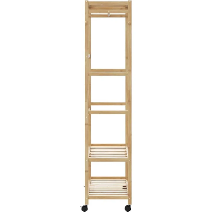 vidaXL Kleiderständer mit Ablagen und Rollen 90x40x179,5 cm Bambus 4008921 – Bild 4