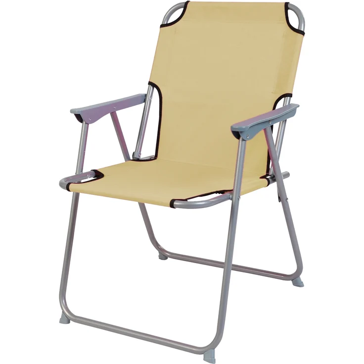 3-teiliges Campingmöbel Set Black Alu 120x60x58/70cm Beige – Bild 3