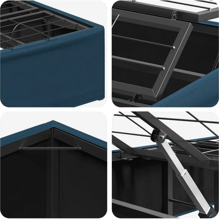 vidaXL Elektrisch verstellbares Bettgestell Blau 190 x 90 x 33,5 cm 42037337 – Bild 8