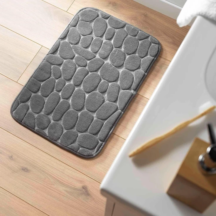 U10 Badematte Stone RELIEF - Badezimmer Badematten in Anthrazit – Bild 2