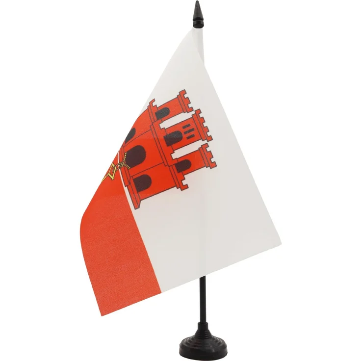 AZ FLAG - Tischflagge Gibraltar - 21x14 cm - Englische Tischfahne 14x21 Cm - Flaggen