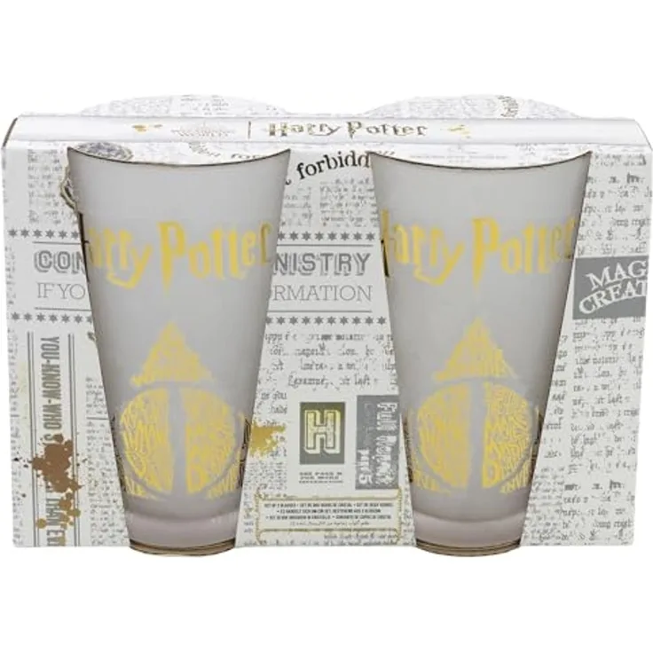 Trinkgläser 2er-Set im Geschenkkarton 480 ml Gläser verschiedene Motive Harry Potter