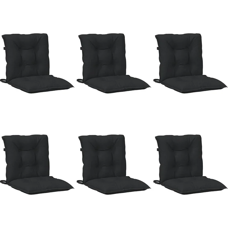 vidaXL Niedriglehner Stuhlkissen Set 6 pcs Melange Schwarz 4002402 – Bild 2