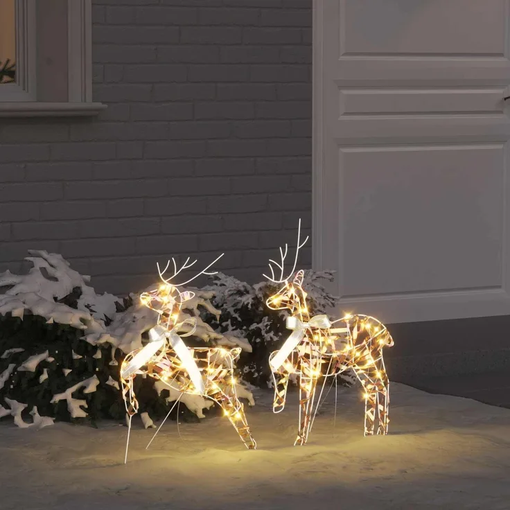 vidaXL Weihnachtsrentier 2 stk. 40 LEDs Warmes Weiß 42019144