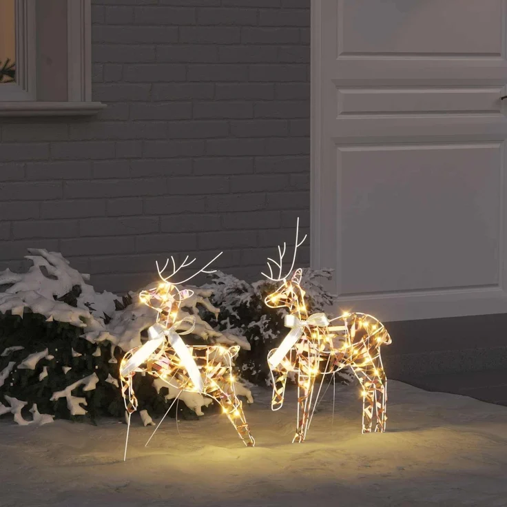 vidaXL Weihnachtsrentier 2 stk. 40 LEDs Warmes Weiß 42019144 – Bild 1