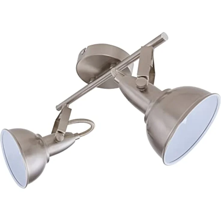 BRILONER - Deckenleuchte, Deckenlampe mit 2 dreh-und schwenkbaren Spots im retro / vintage Design, Metall, E14, Satin-Weiß, 30.4 x 10 x 18.1 cm – Bild 6