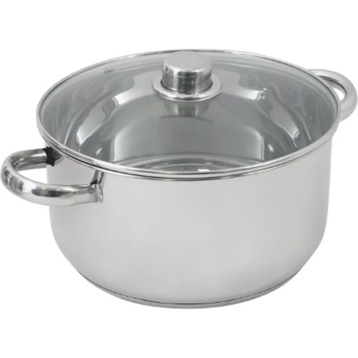 Crealys 502388 Suppentopf mit Glasdeckel, Edelstahl, 10 l, 28 cm Durchmesser