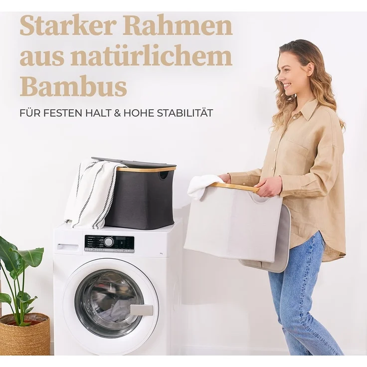 HENNEZ Wäschekorb Aufbewahrungsbox mit Deckel 40L, kompatibel mit IKEA KALLAX Regal, Aufbewahrungsboxen – Bild 6